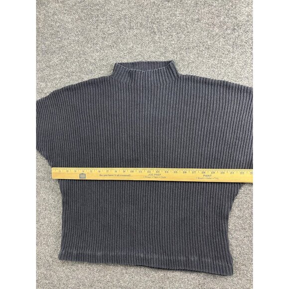 FP Beach Sweater Womens XS Gray Ribbed Mock Neck Short Sleeve Boxy Knit Top - Picture 4 of 6